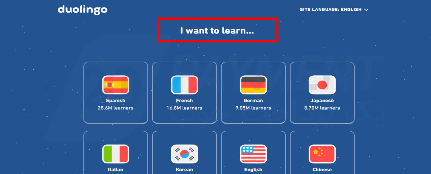 آزمون دولینگو Duolingo زبان آموزی دولینگو